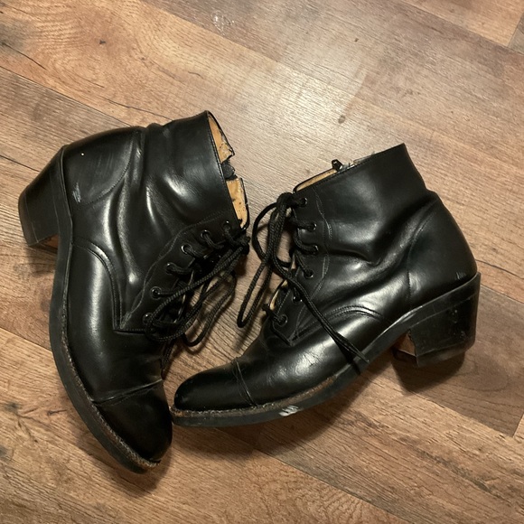 Black Leather Booties - Picture 1 of 13
